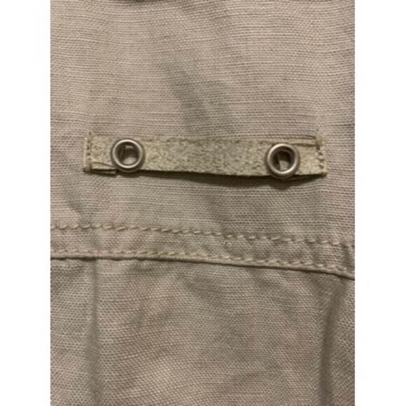 Mur Mur Khaki Vest 100% Linen Zip Up - Picture 10 of 12